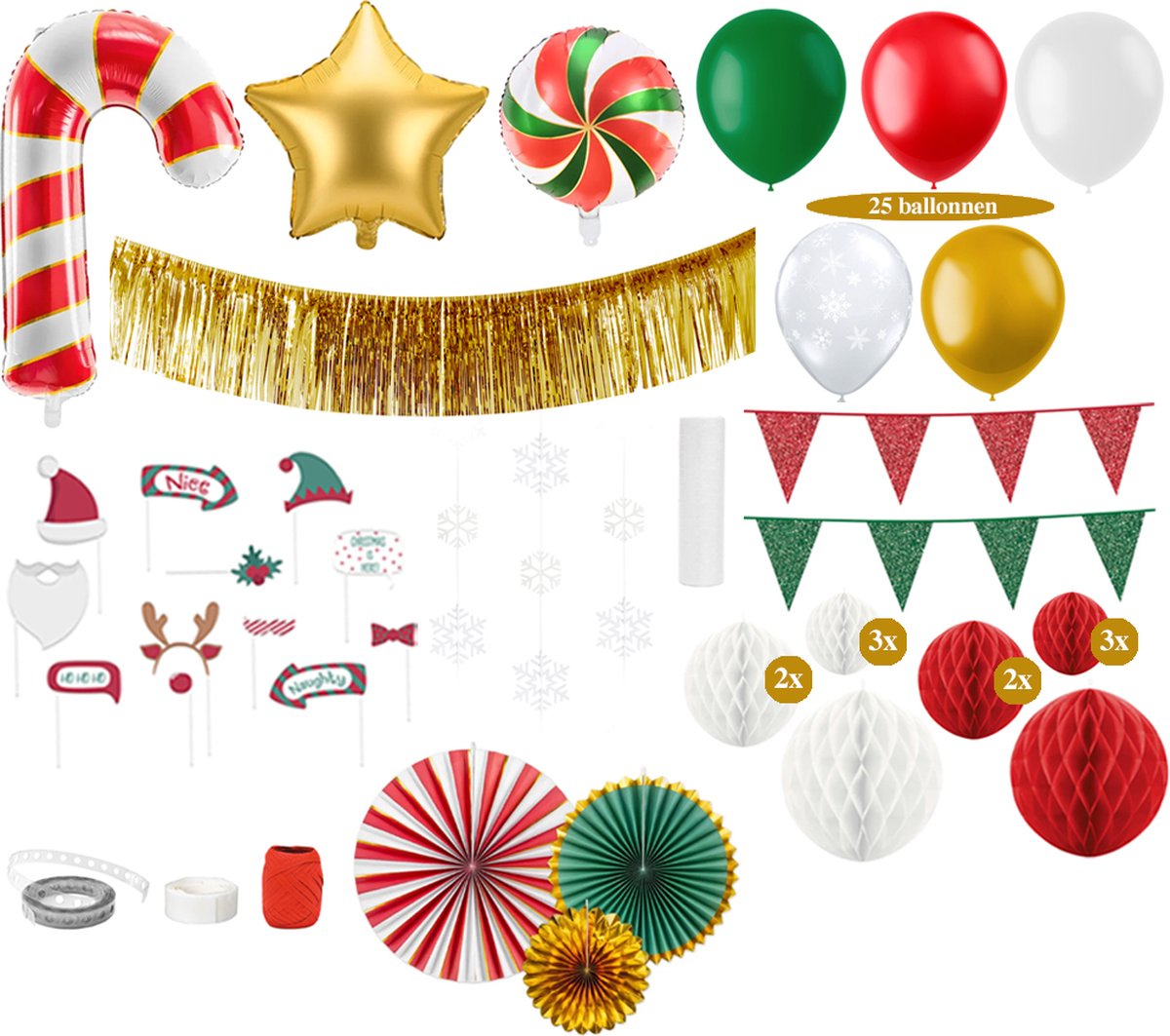 Feest zonder Fratsen | Kerst ballonnen | Kerst versiering | Feestpakket